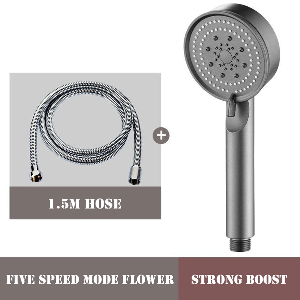 

2Pcs 5 Modes Shower Head ABS Adjustable Shower Head Water Saving One-key Stop for Home Bathroom Accessories