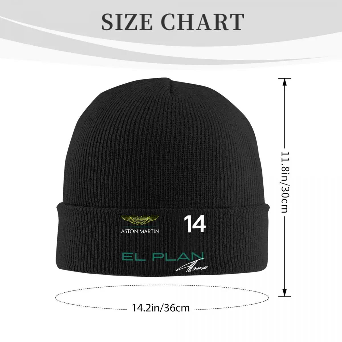 Aston Martin Team Knit Hat Beanie Winter Hats Warm Spanish Racing Driver Fernando Alonso 14 Cap for Men Women