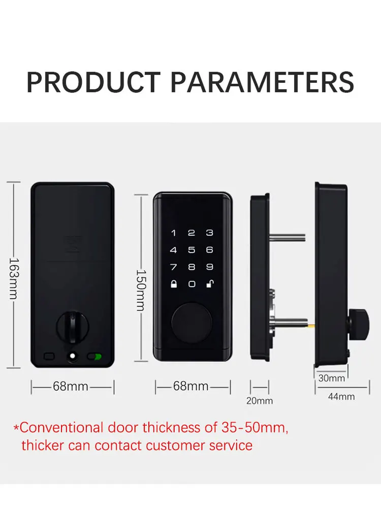 Competitive Price S919-8 TTLock Tuya BLE App Digital Biometric Fingerprint Code Card Key Smart Door Lock for Home