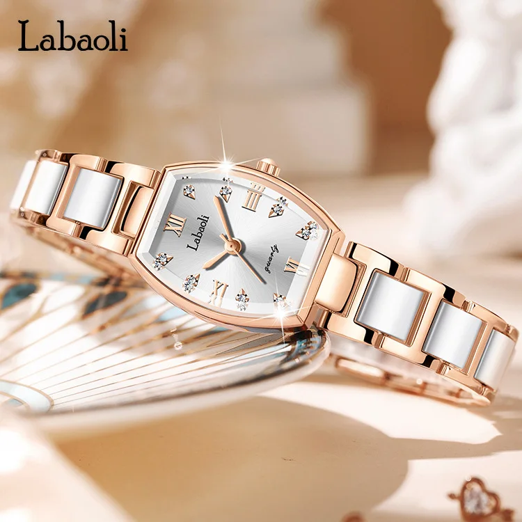 

LABAOLI Tonneau Dial Women Watches Top Brand Luxury White Rose Gold Stainless Steel Band Ladies Wrist Watch New Arrival Dropship