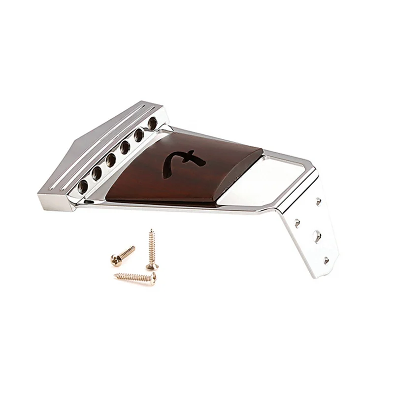 6 Strings Vintage Jazz Guitar Bridge Tailpiece for Electric Guitar Replacement Parts with Mounting Screws