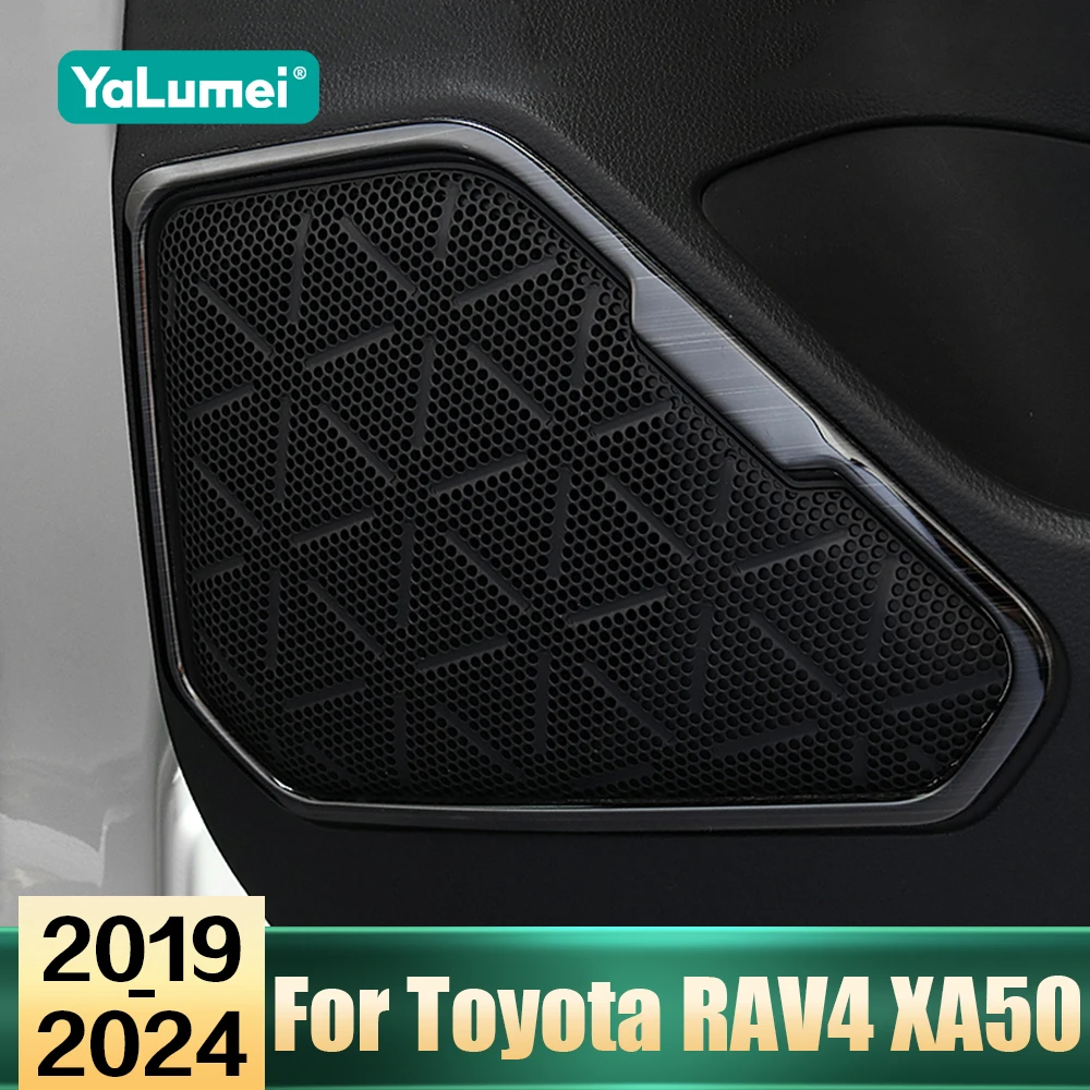 Für Toyota RAV4 XA50 RAV4 Hybrid 2019 2020 2021 2022 2023 2024 Edelstahl Auto Tür Audio Lautsprecher Abdeckung Aufkleber trim Streifen