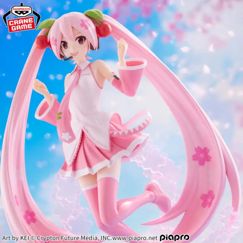 バンダイオリジナルバンプレスト進化初音ミクさくらミク-23-センチメートルアクションフィギュアアニメフィギュア漫画おもちゃギフト人形モデル像