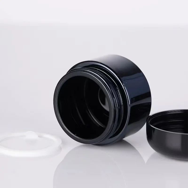 10pcs 50g black cosmetics Glass jar, small container with lid, glass jar container, lotion jar, ointment, cosmetics bottle