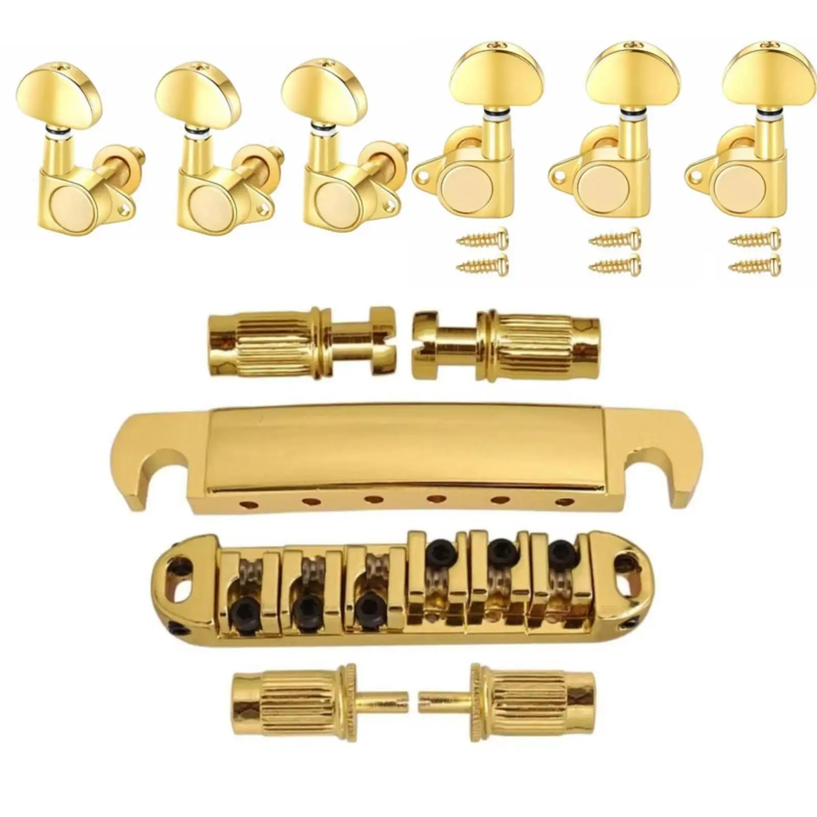 Durable Zinc Alloy Guitar Bridge with Micro Tuning Saddles for Electric Guitar Friction Reduction and Easy Installation Process
