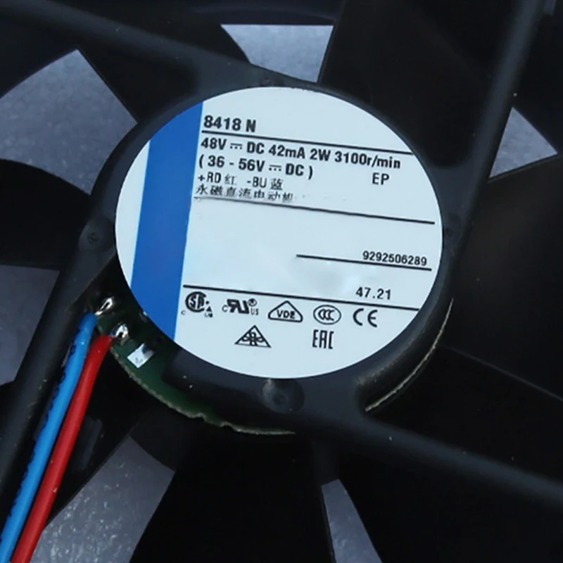 

S+ 2W 48V 42mA 3100RPM 80x80x25mm 8025 Cooling Fan For 8418N