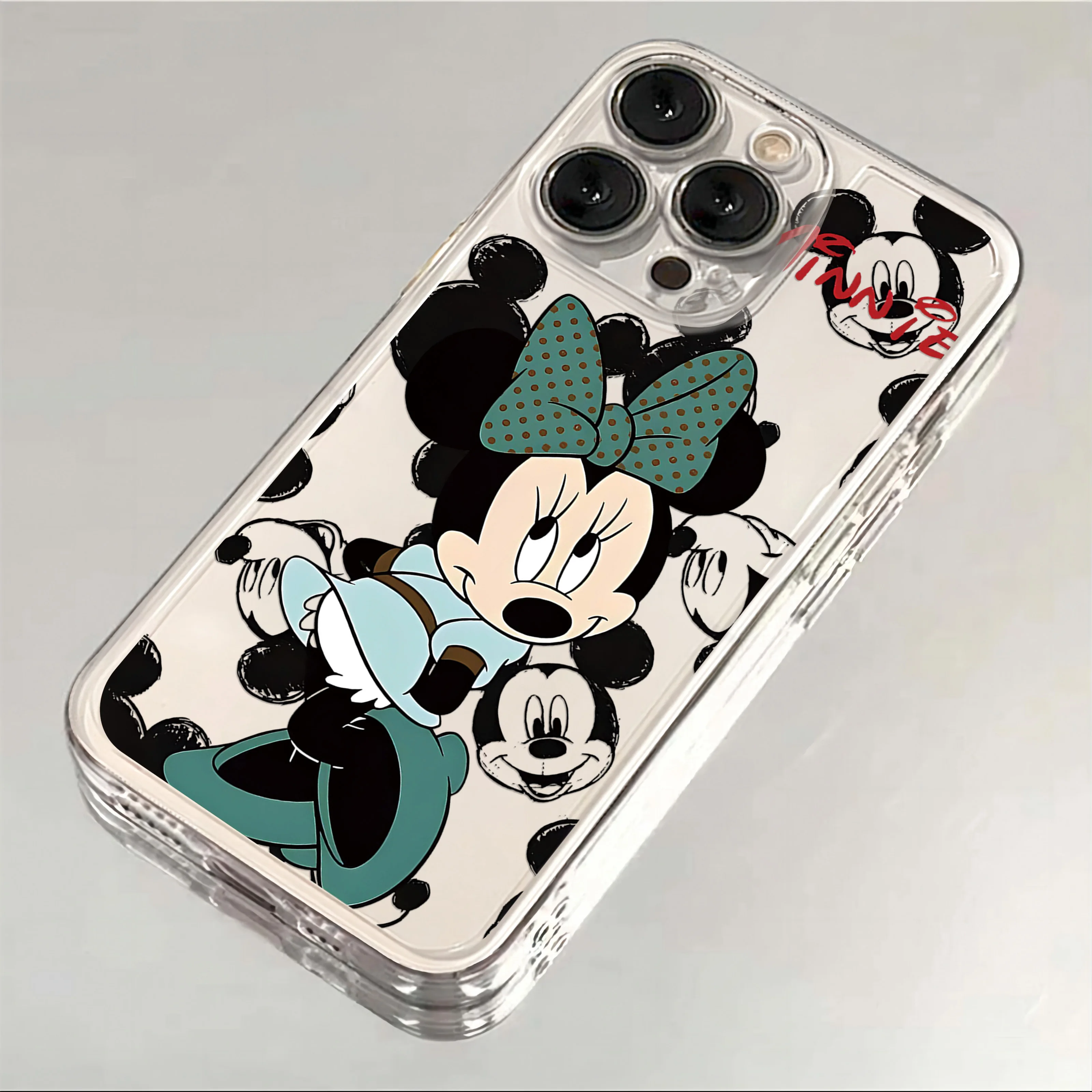 Cute Cartoon Mikey Minnie Phone Case For VIVO  Y75 Y03 Y36 Y100 Y17s Y76 Y22s Y16 Y50 Y21 Y20 V29 V23e V21e 5G Transparent Cover