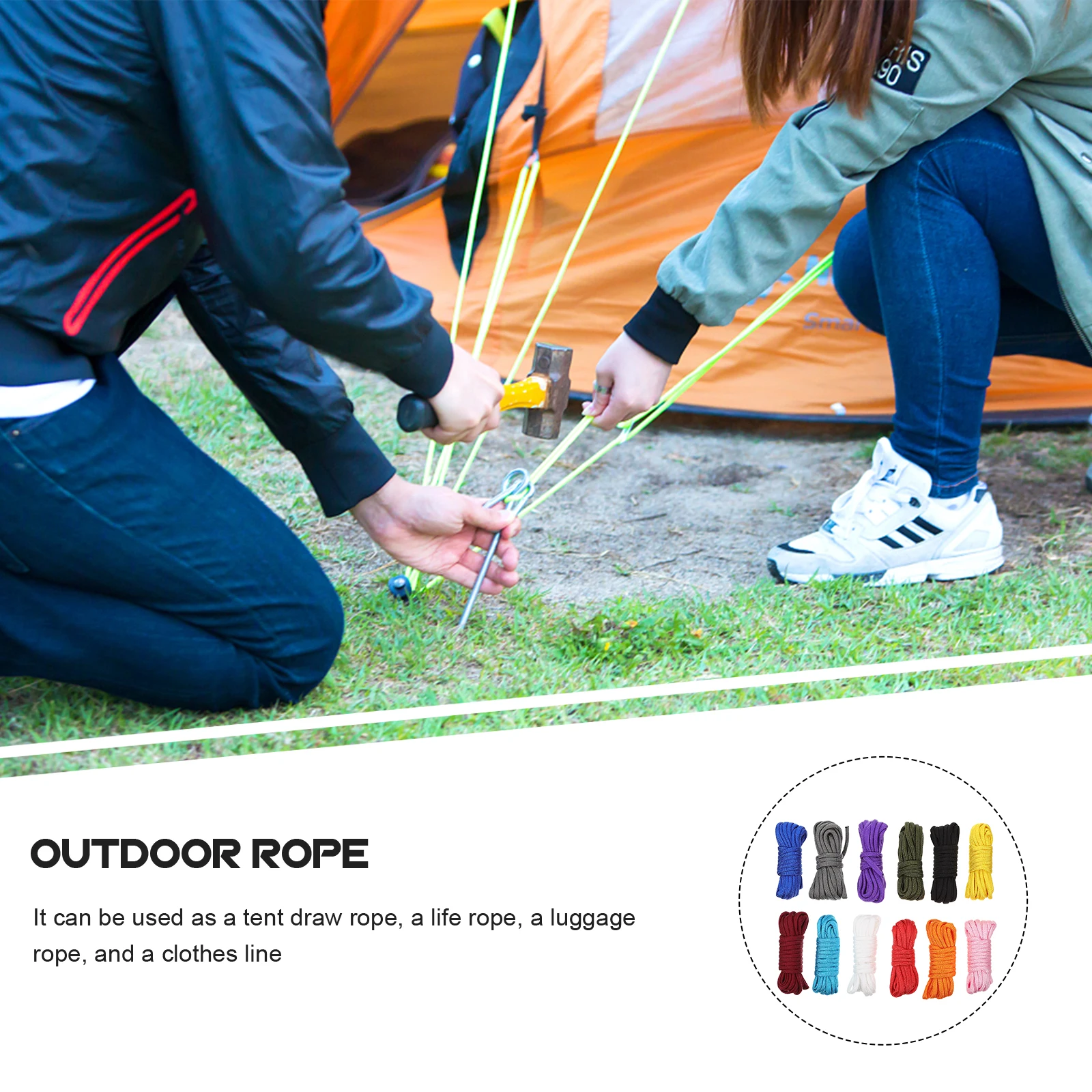 

Cord Rolls Outdoor Tent Heavy duty Durable Umbrella Cord Braided Outdoor Tent Braided Camping Rope Umbrella Rope