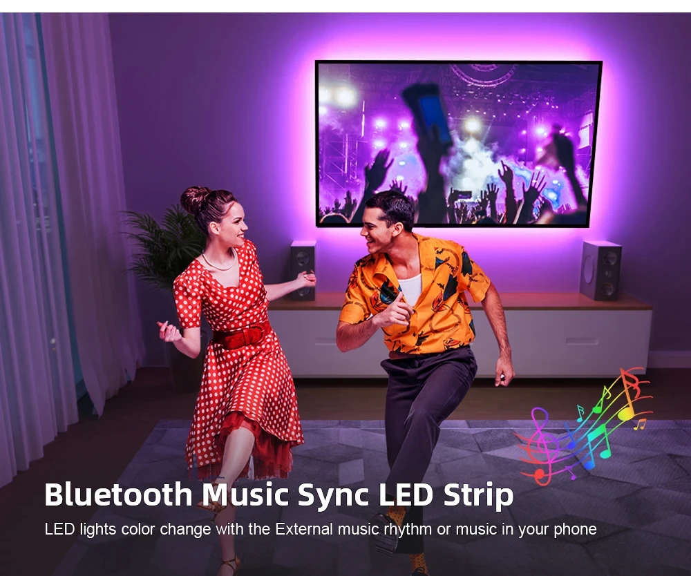 5V RGB LED Lichtleiste Bluetooth Smart TV Fernseher Lichter Dekoration Zimmer Garten Band Lampe Farbwechsel Syn TV Hintergrundbeleuchtung