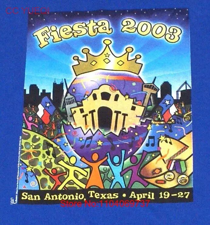 2003 Fiesta San Antonio, Texas Alamo T-shirt, Size Large, NEW