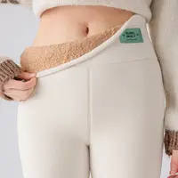 Leggings térmicos con forro polar para mujer, medias gruesas y cálidas de invierno, pantalones ajustados cálidos de cintura alta para clima frío