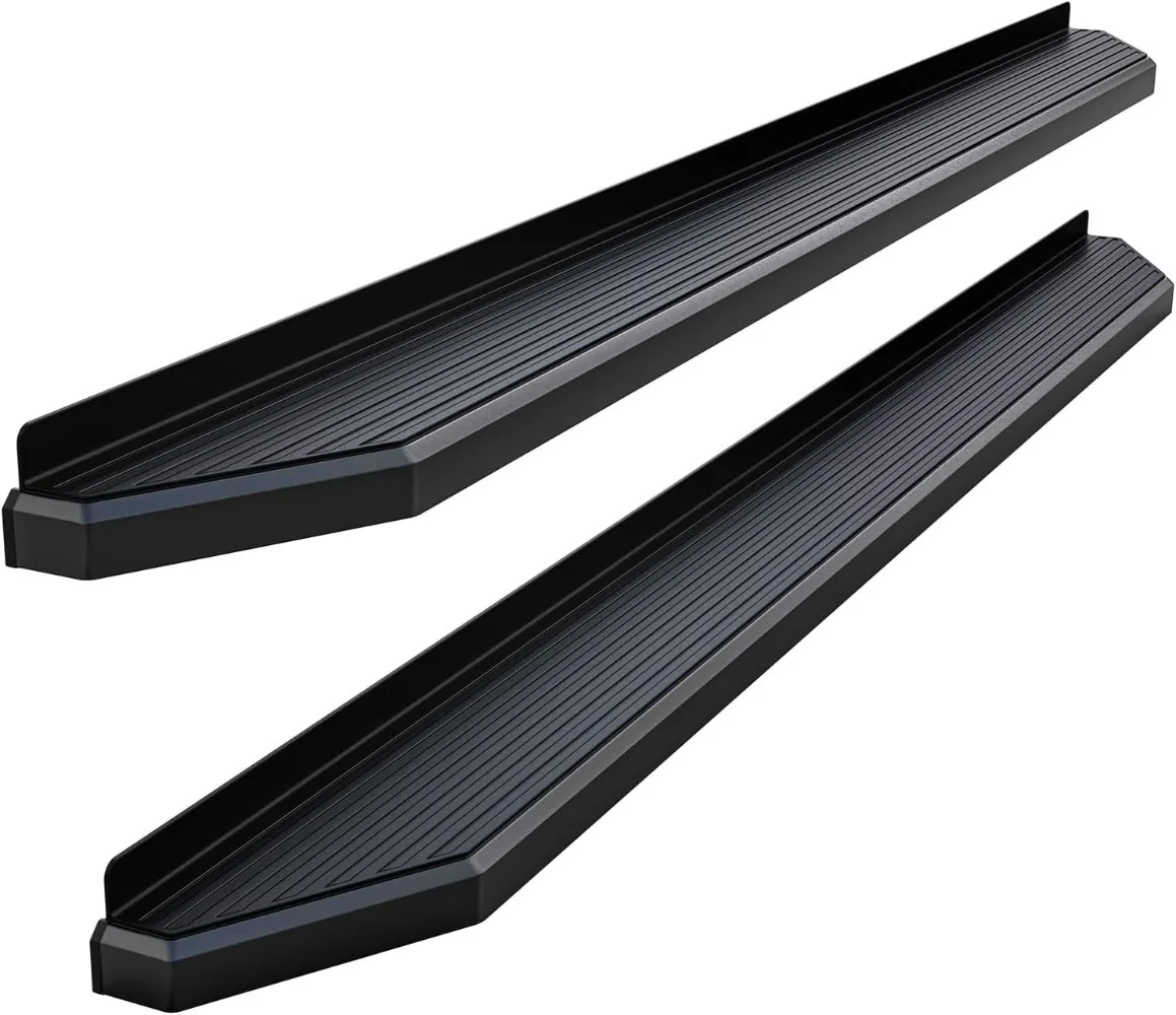 

APS 6-inch (Black Stainless Steel Flat Style) Running Boards Nerf Bars Side Steps Compatible with Ram 1500 2009-2018 Crew Cab