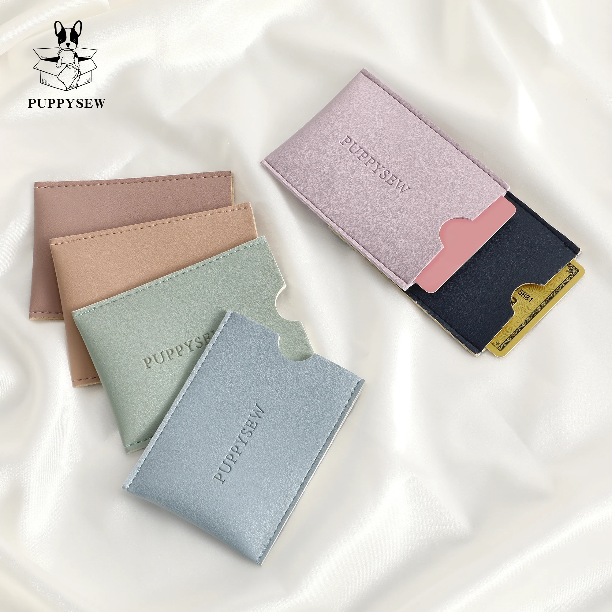 

50 шт., черные держатели для карт, держатель для банковских карт из искусственной кожи, индивидуальный индивидуальный тисненый логотип, сумка для хранения карт, сумка