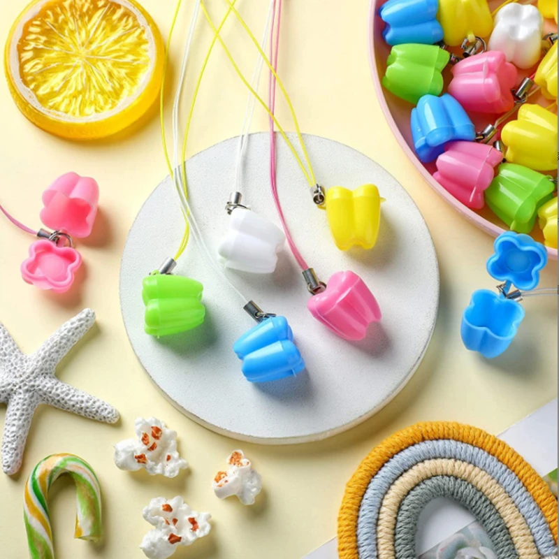 10pcs/Pack Baby Tooth Box Organizer Baby Milk Tooth Fairy Box Tooth Storage Box with Necklace Souvenirs Gift Tooth Storage Box