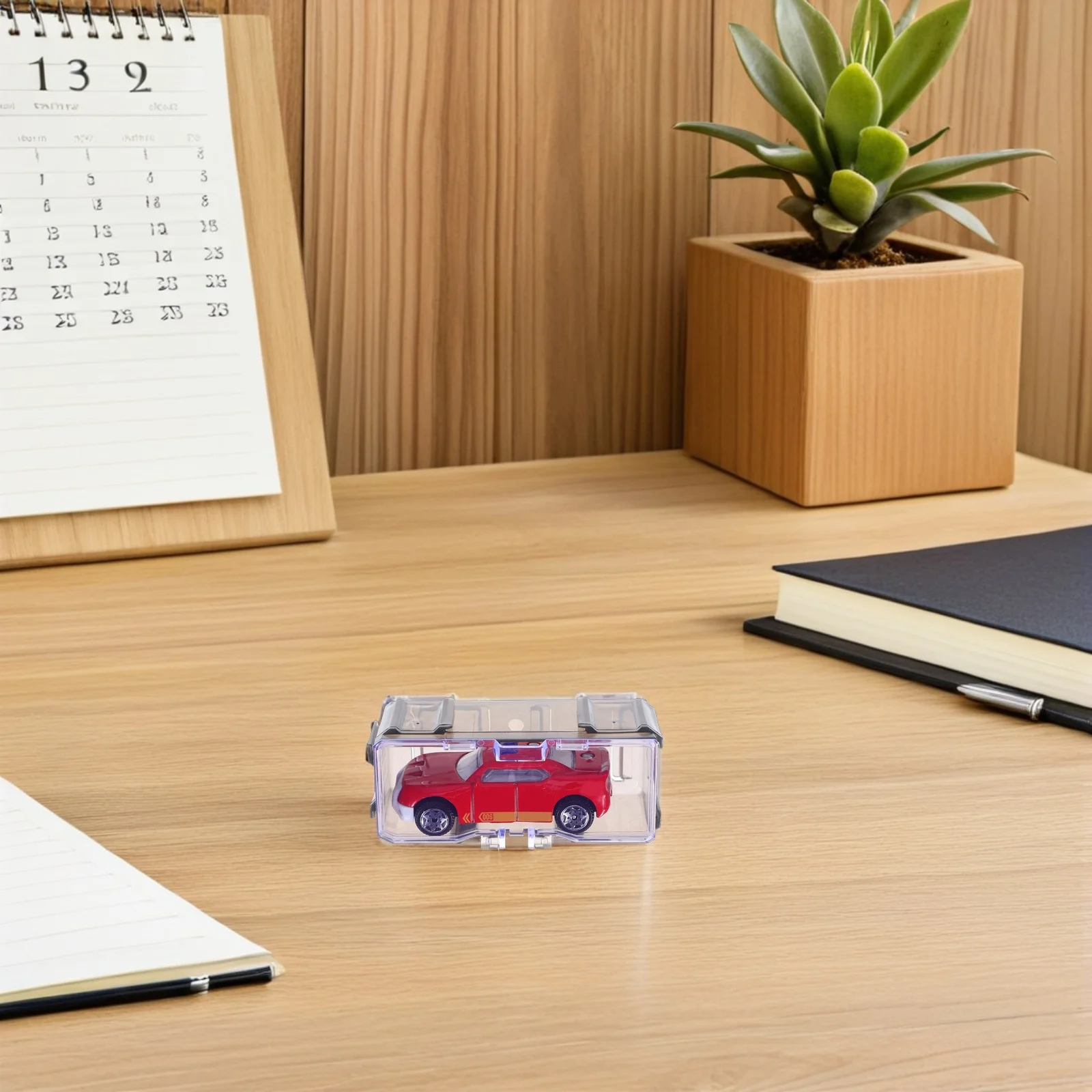 20pcs Car Display Box Clear 1/64 Scale Car Storage Organizer Stackable Transparent Case For Collectors Desk Shelf