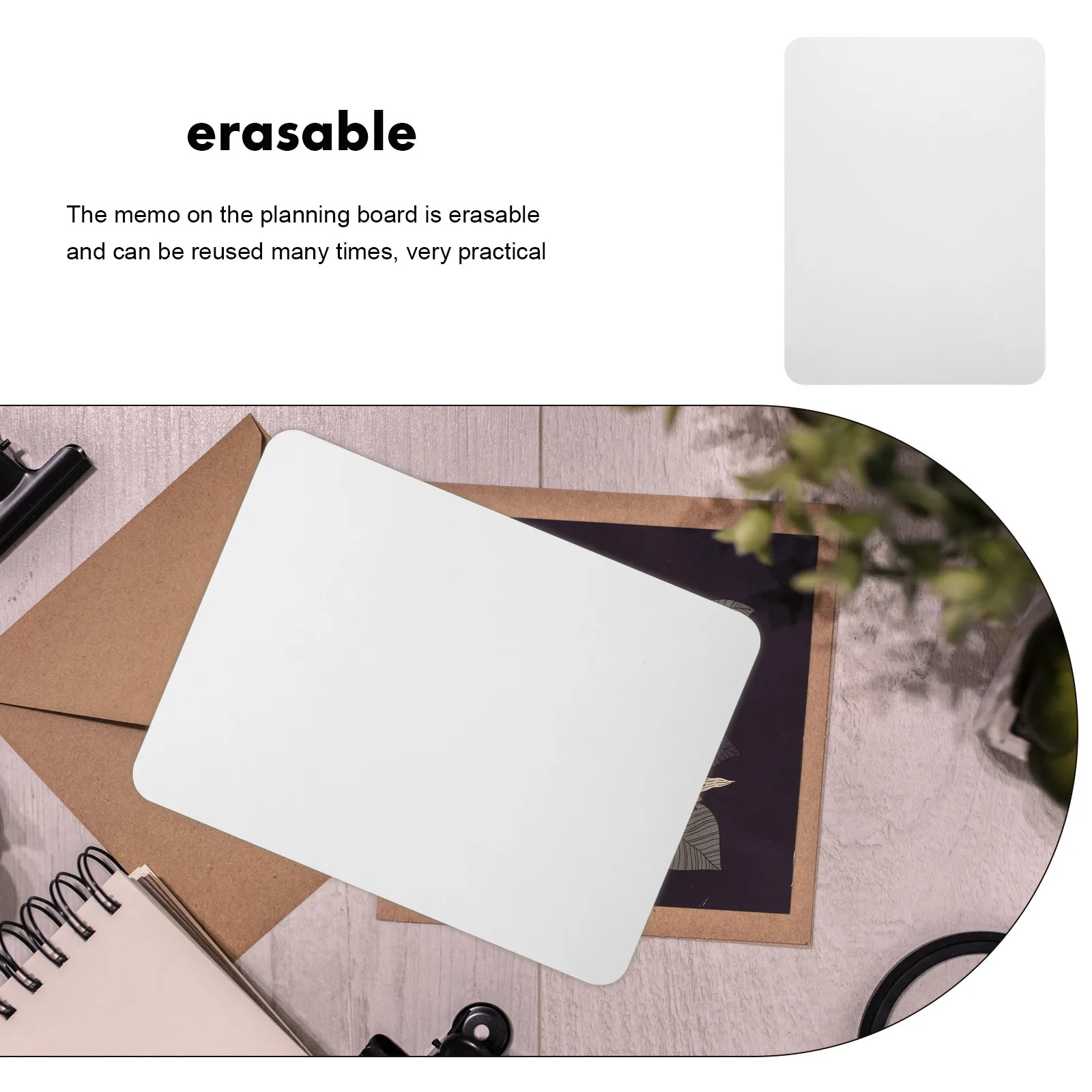 2 個両面ホワイトボードデスクトップメモボード再利用可能な書き込みホワイトボードオフィスホームプランニング用ホワイトボード