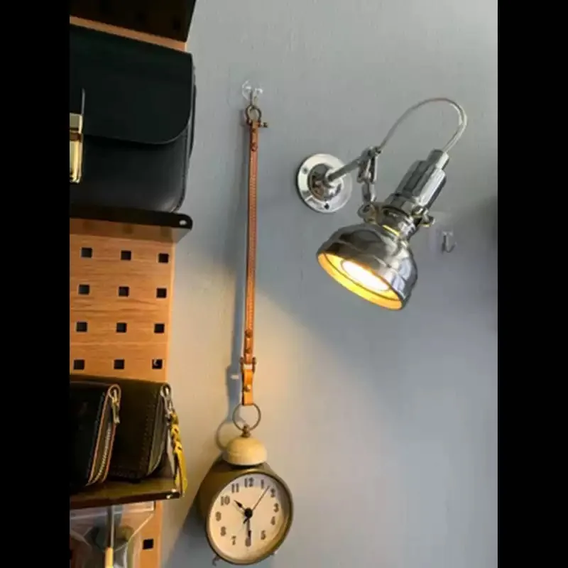 Everbright Store All Aluminum Singer Wall Lamp Industrial Wind LOFT Bedside Cafe Medieval Bedroom Vintage Mirror Headlight