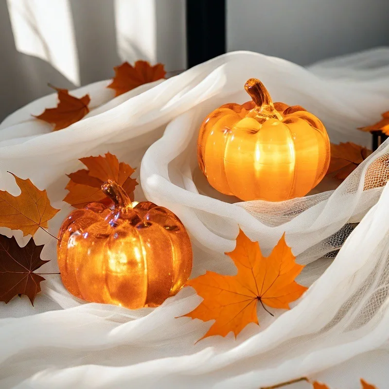 【セール中】1-10 個ハロウィン LED カボチャ装飾光る卓上飾り不気味なパーティー小道具お化け屋敷デスクトップディスプレイ