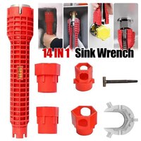 14 In 1 Sink Faucet Wrench Plumbing Repair Tool Anti-slip Handle Double Head Wrench Spanner Installation Tool Set for Kitchen