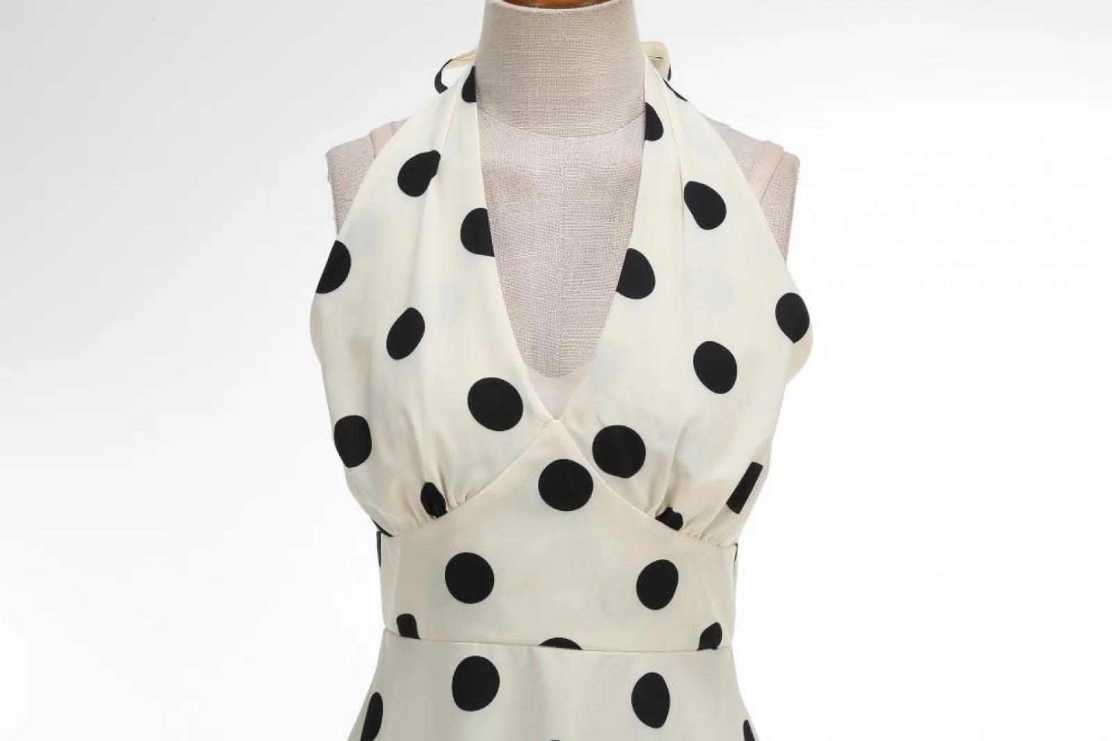 Vestido de temperamento delgado estilo Hepburn con cuello colgante para mujer de los años 70 y 80 para fiesta de Halloween