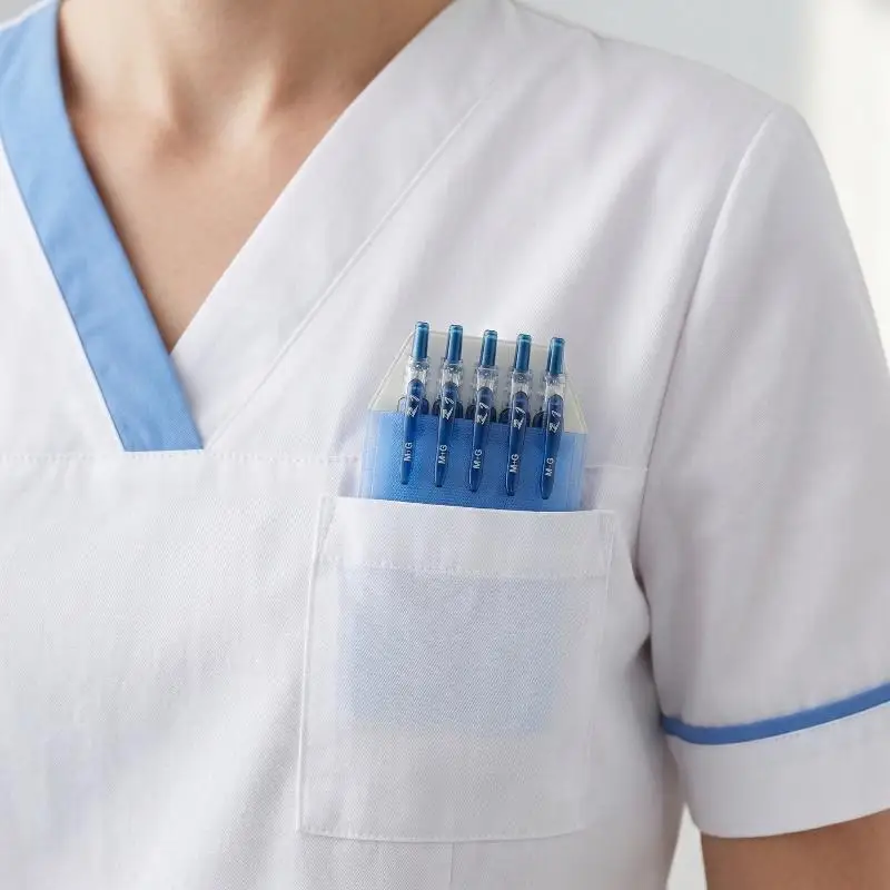 Leak Proof Nurse Pen Holder Set Multi Color PVC Ink Resistant Pencil Pocket Case for Hospital Students Clinic