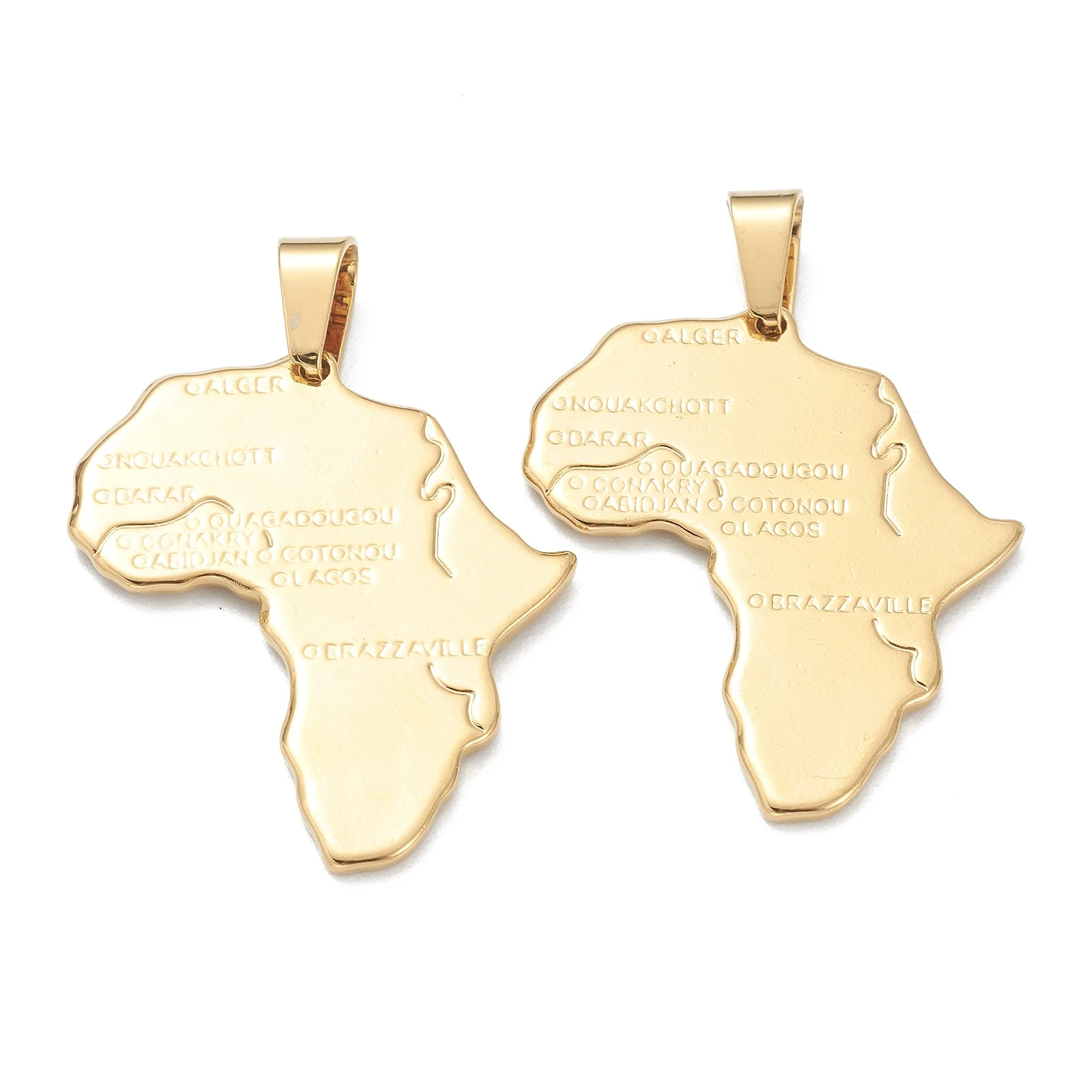 

2pcs 304 Stainless Steel Pendants Africa Map Golden for Making DIY Jewelry Necklace Bracelet Earring Craft Supplies