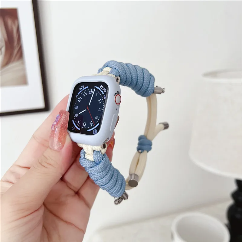 สายนาฬิกาข้อมือหลากสีแบบเกาหลี45มม. สำหรับ Apple iWatch S8 S7พิเศษ6 5 4 3 2 1 SE สายนาฬิกา44mm 42mm 40mm 38mm ซิลิโคน