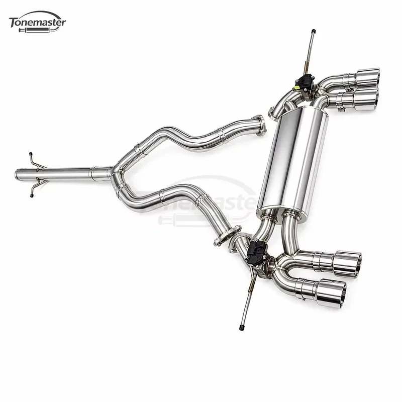 SS304 Valved Cat-Back Exhaust for Land Rover Defender 110 L663 3.0T P400 2020-2025 Quad Tips Deep Tone Performance