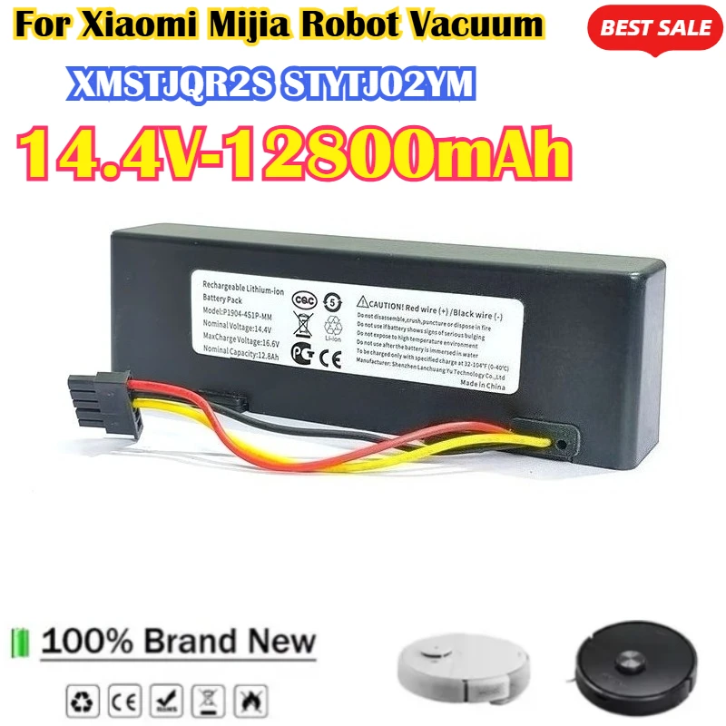 

12800mAh 14.4V Rechargeable battery For Xiaomi Mijia Robot Vacuum Mop3C 2S P XMSTJQR2S STYTJ02YM Sweeping Mopping Vacuum Cleaner