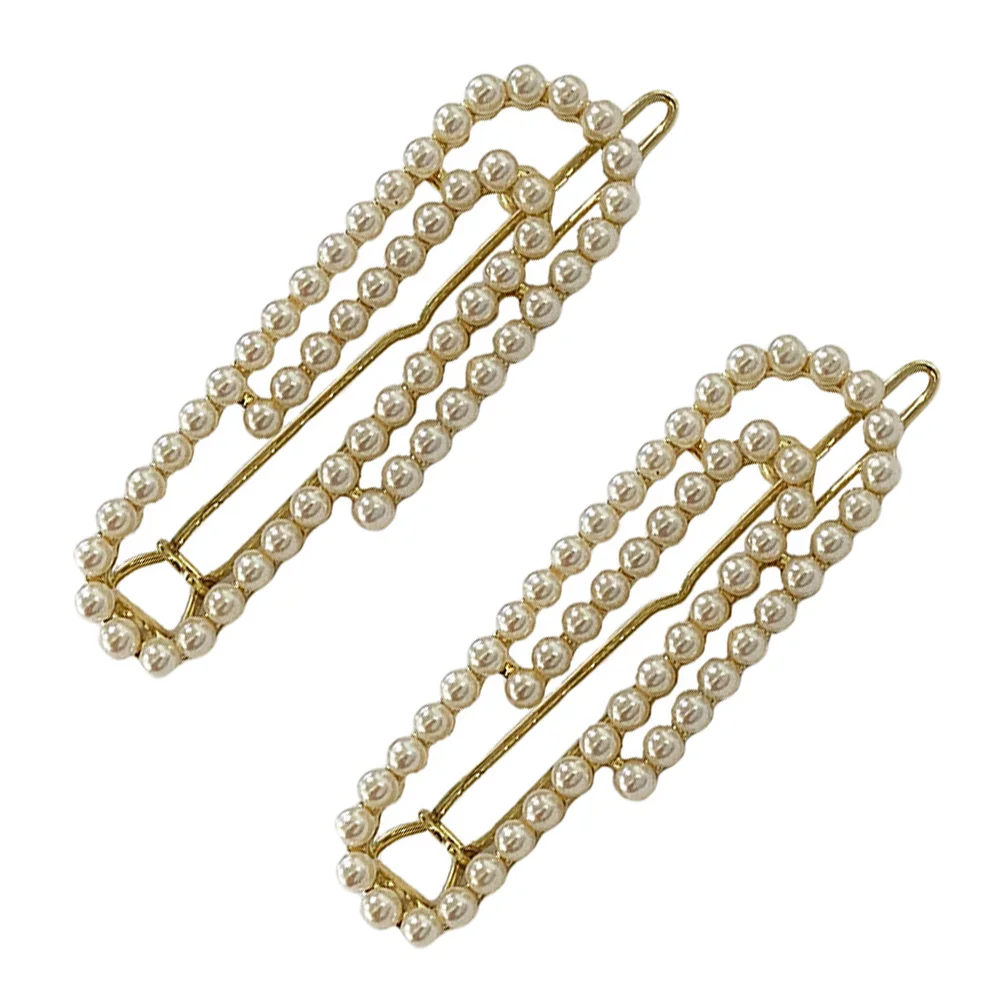 

2Pcs Pearl Clips Elegant Accessories Smooth Surface Fit Most Hair Styles Women Girls Dating Banquet Shopping Working Wedding
