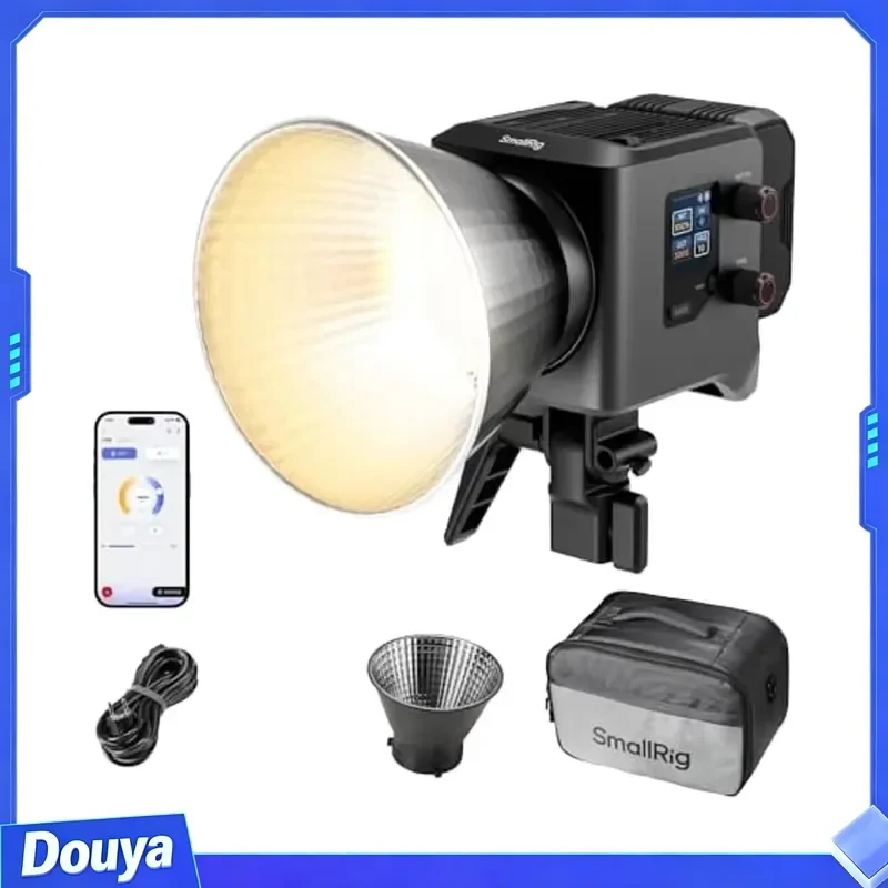 SMALLRIG RC 220B Pro 220W COB Bi-Colour Video Light 2700K-6500K CRI 95+ Bowens Mount 3 Power Supply Methods App Control for