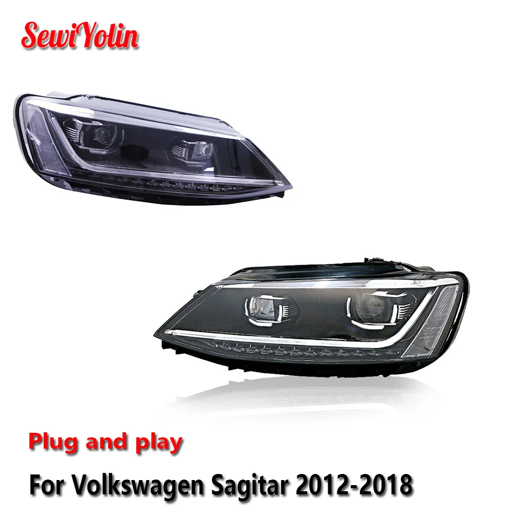 

Car LED Headlight Light Assemblies For Volkswagen Sagitar 2012-2018 Auto Fog DRL Brake Turn Signal Lamp Plug and Play