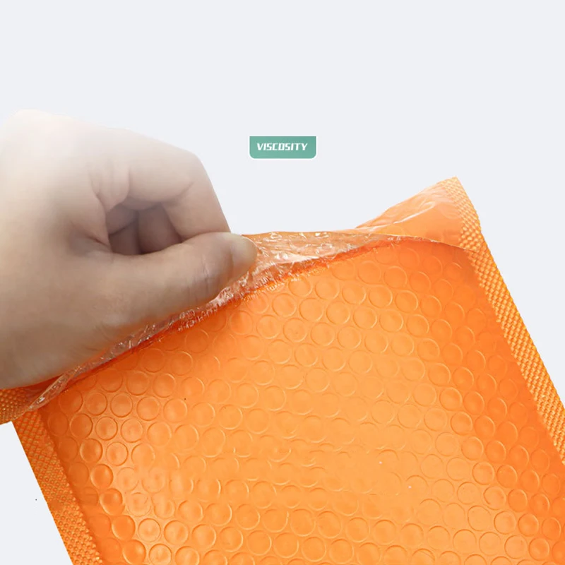 100Pcs 7 Sizes Bubble Mailers Orange Poly Packaging Bags for Business Waterproof Padded Envelope Jewelry/Gift Shipping Bag Pouch