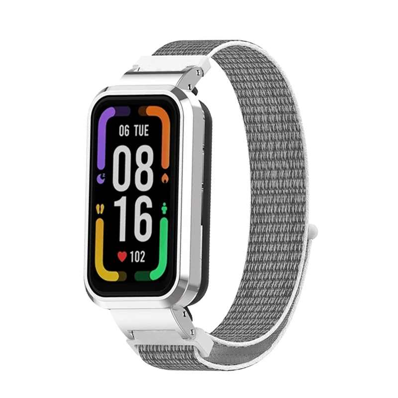 Pulseira de náilon para redmi banda inteligente pro cinta caso protetor para redmi banda pro pulseira para redmi band pro metal escudo quadros