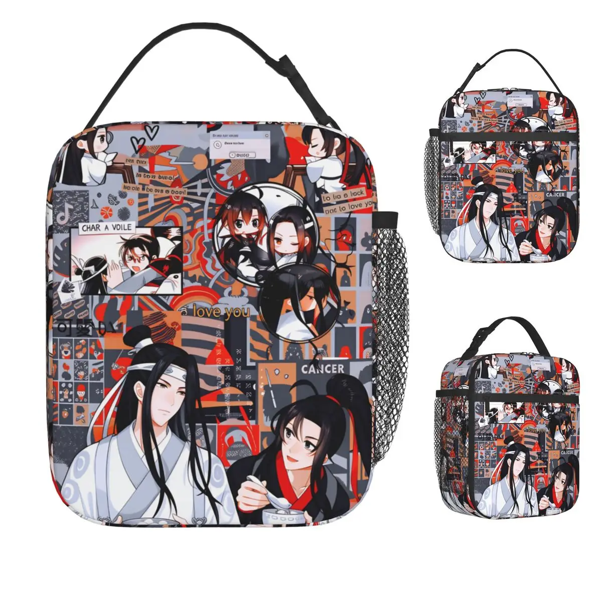 الجامح WangXian الأرنب مو داو زو شي حقيبة الغداء للنساء علب الاغذية مضحك حقيبة للحفاظ على البرودة الشاطئ المحمولة أكسفورد أكياس الغداء الحرارية #1