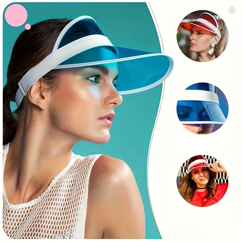 1pc Neon Color Sports Sun Visor, UV Protection & Breathable for Outdoor Activities, Unisex Adjustable Sun Hat
