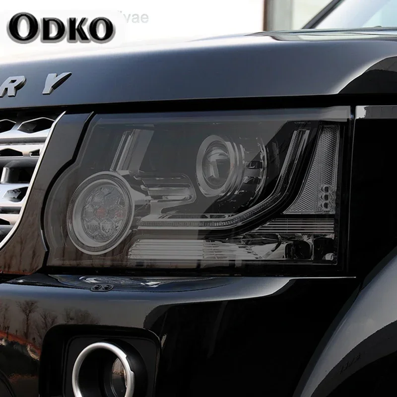 2X Car Headlights Tint Smoked Black Protective Film Transparent TPU Sticker For Land Rover Discovery 4 LR4 2009-2016 Accessories