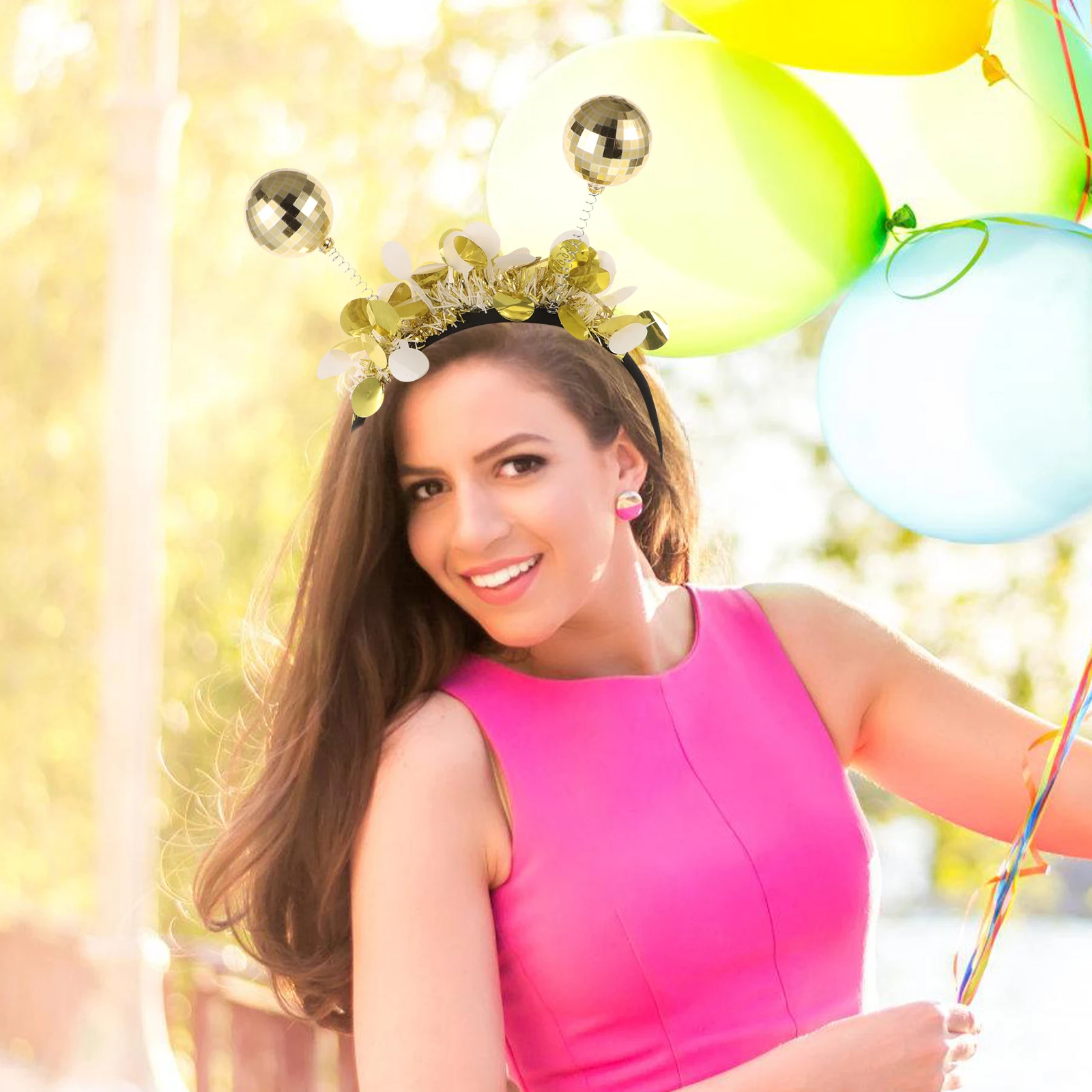 

2pcs Ball Headband Decorative Band for Party Disco Unique Hair Ornament Accessories Hair Decoration