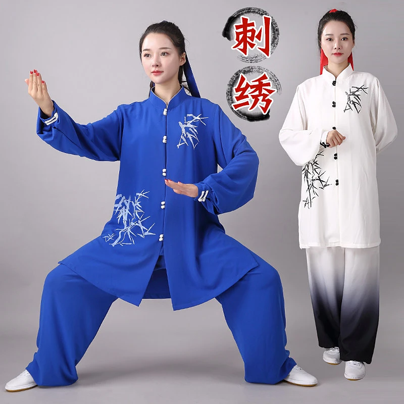 Custom Unisex Mid-Long Bamboo Hand-Painted Star Linen Tai Chi Suit - Flowy Spring Autumn Martial Arts Performance Set