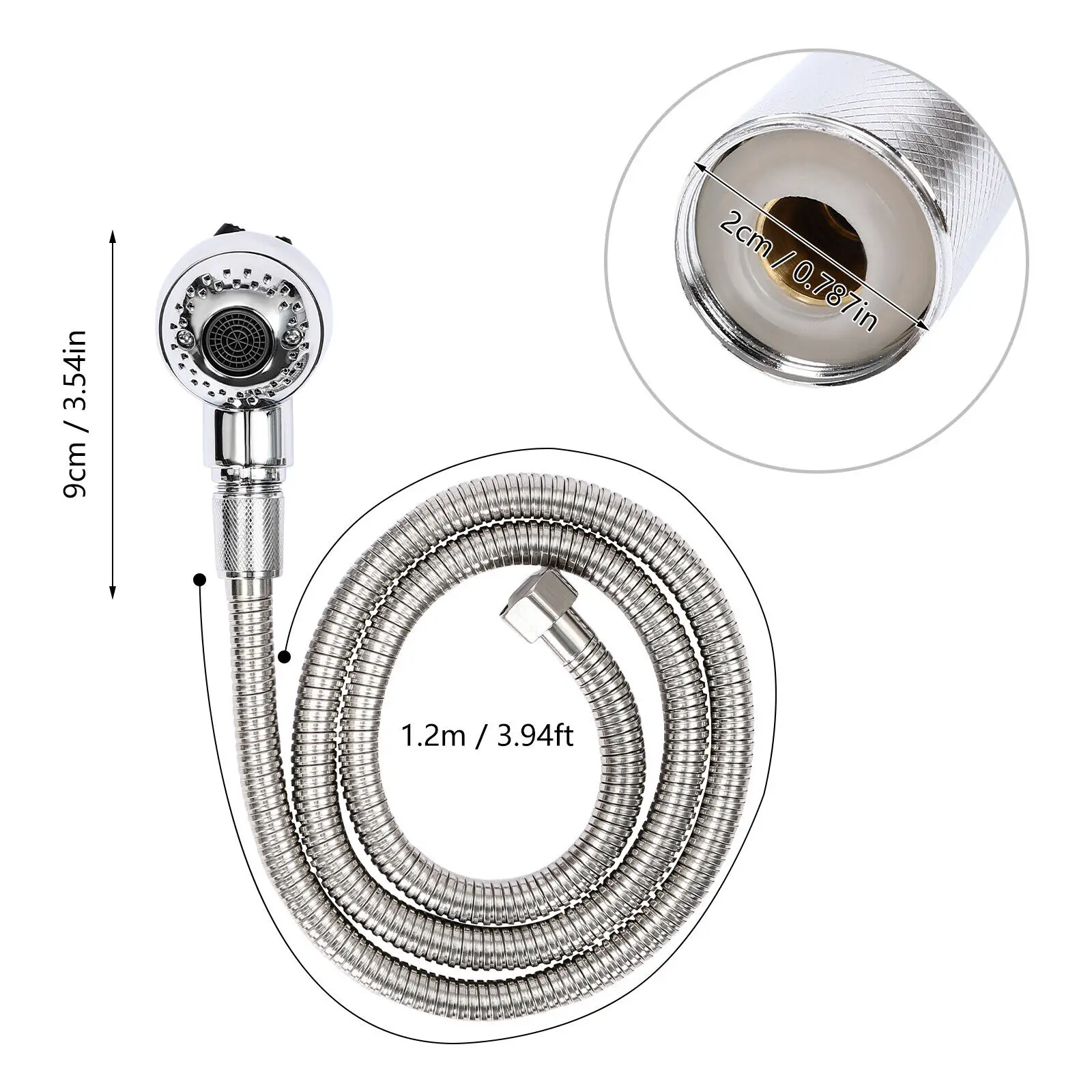 New Salon Shower Head Shampoo Beauty Bath Faucet Tub Spray With 120cm Hose shower set