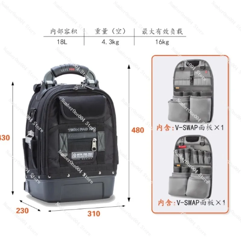 Large Capacity Waterproof Electricians Tool Kit Durable Polyester Storage Tool Bag