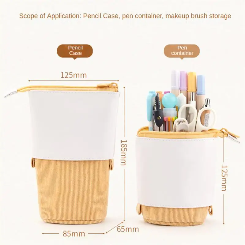 1/2/3pcs Creative Retractable Pencil Case School Stationery Storage Bag Kawaii Solid Color Pen Case Cute Pen Holder Gifts For Ki