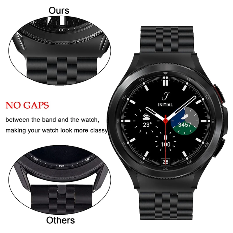 Bezel Ring+Strap for Samsung Galaxy Watch 4 5 Pro 45mm 44mm 40mm No Gaps Steel Band Galaxy Watch 4 6 Classic 42mm 46mm 43mm 47mm