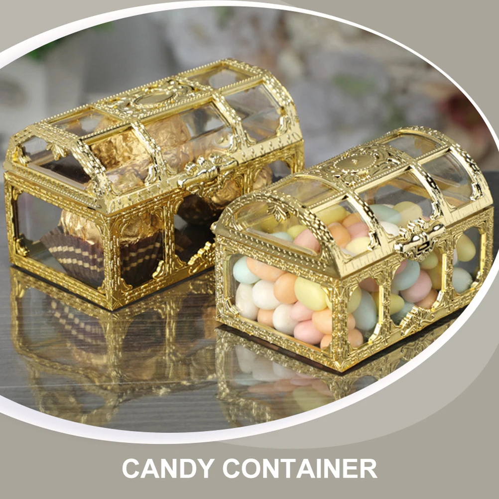 

10pcs Mini Wedding Candy Box Durable Plastic Food Containers Gift Treat Boxes Transparent Hygienic Dessert Cases Compact