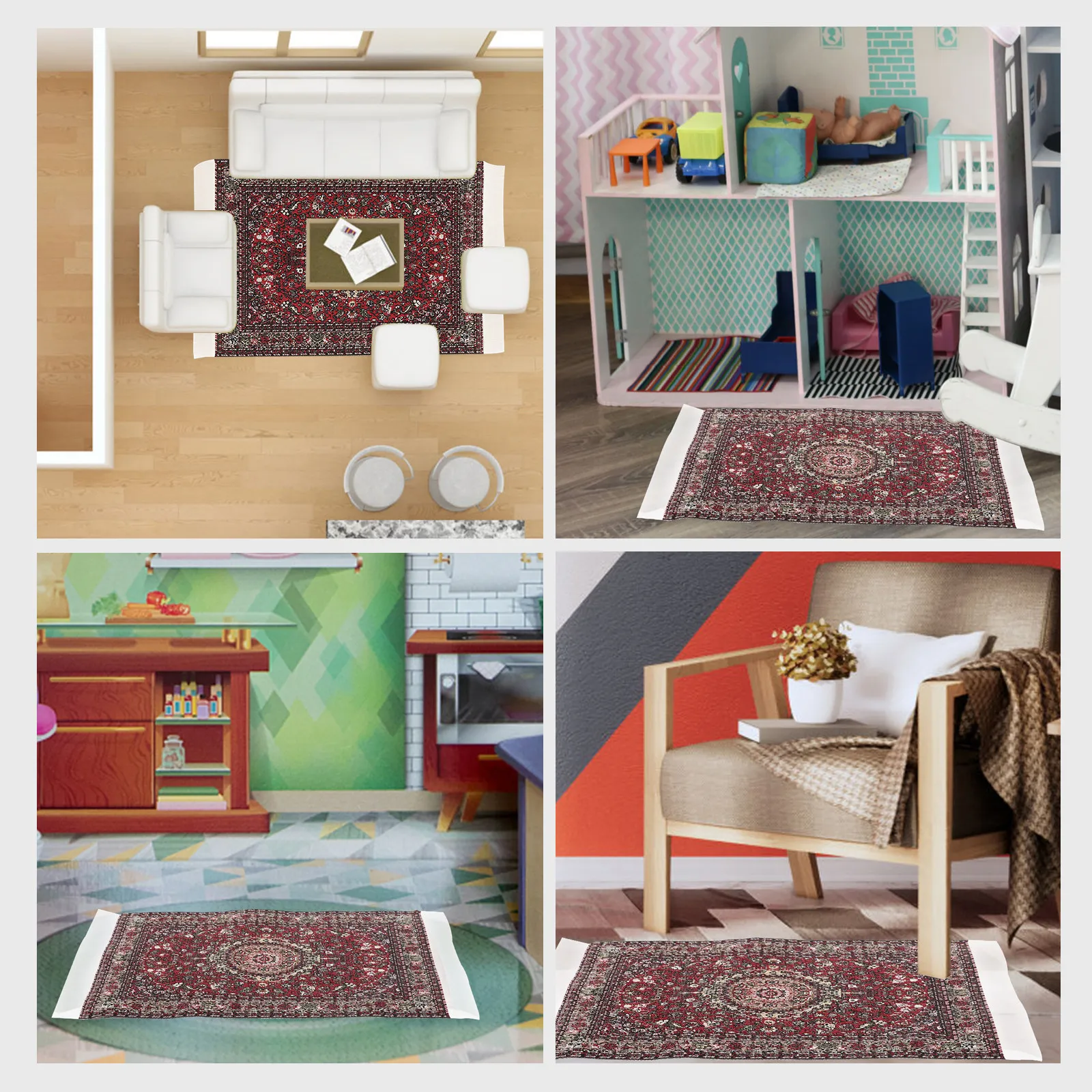 

Miniature Door Mat Realistic Design Mini House Floor Mat Small Carpet Decor Micro L scape Adornments Home Accessories