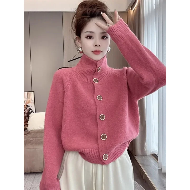 

Idle Style Turtleneck Single-Breasted Sweater Top Women's Autumn and Winter Fashion High-Grade Bottoming Sweater