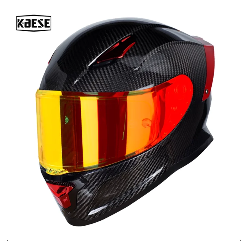 

KEASE Top Tier 3K Series Модный полнолицевой шлем из углеродного волокна Sportbike Cruiser Всепогодные условия Ветрозащитный аппликатор