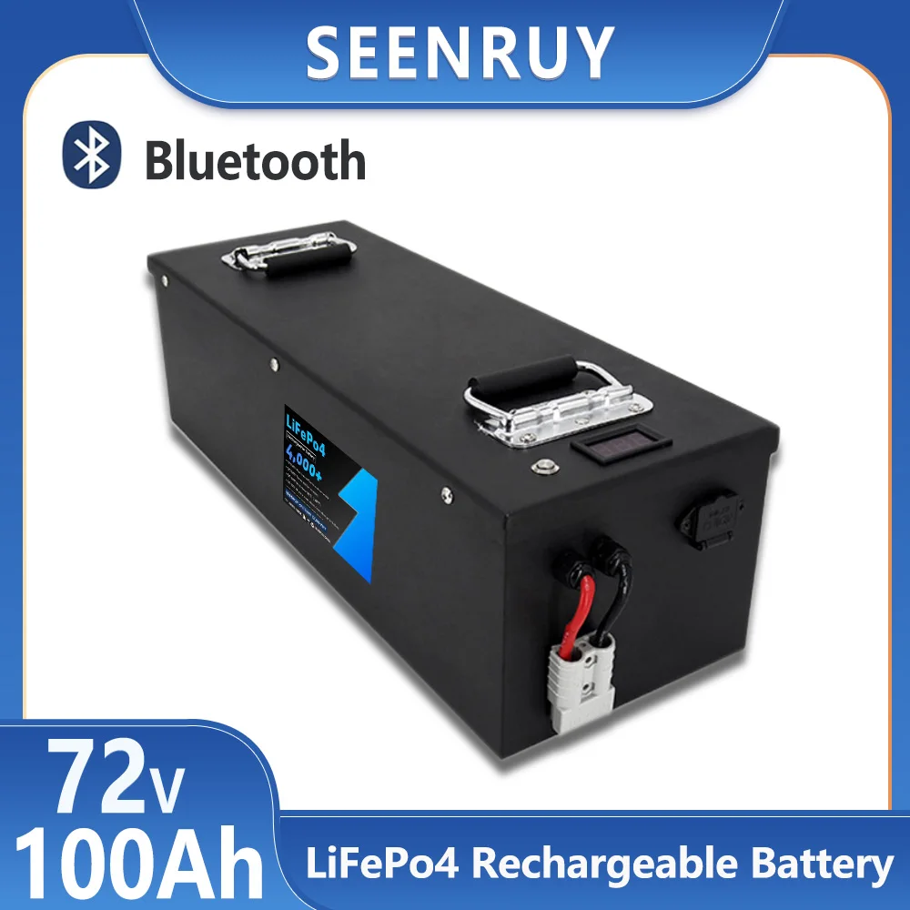 

Аккумулятор LiFePO4 72 в, 5000 Ач, встроенный Bluetooth BMS для электрического мотоцикла 7000 Вт, Вт, гольф-мобиля с зарядным устройством 10 А