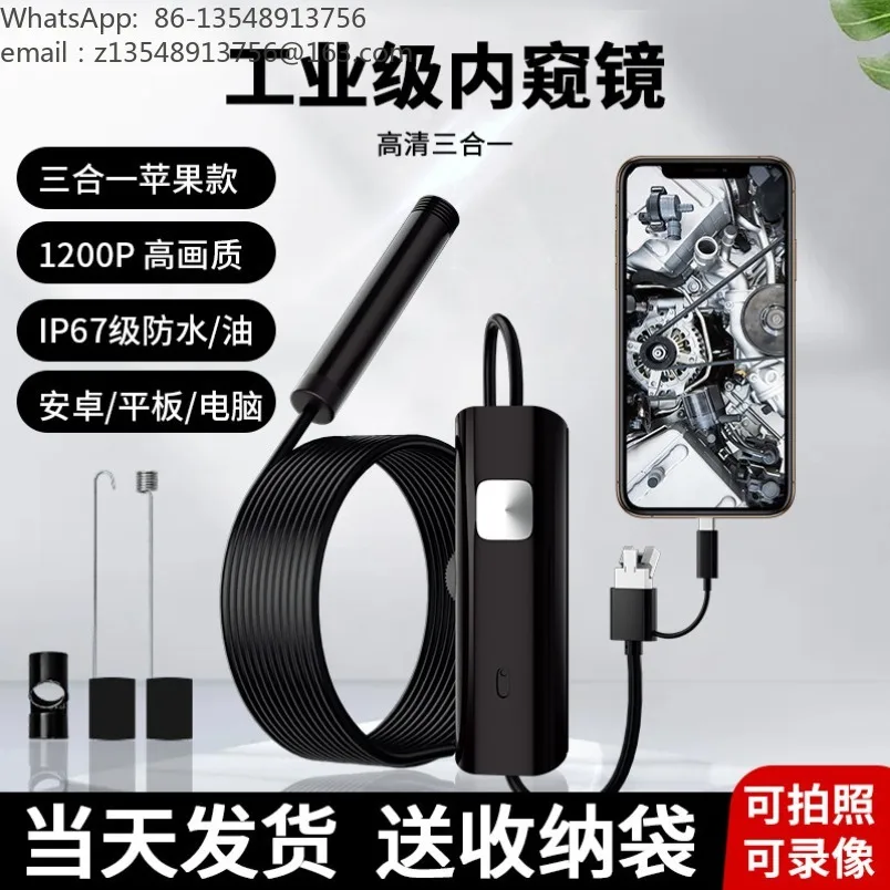Wireless HD Industrial Borescope Camera for Mobile Phone Rotatable Waterproof Probe for Car Repair Engine Pipeline Inspection
