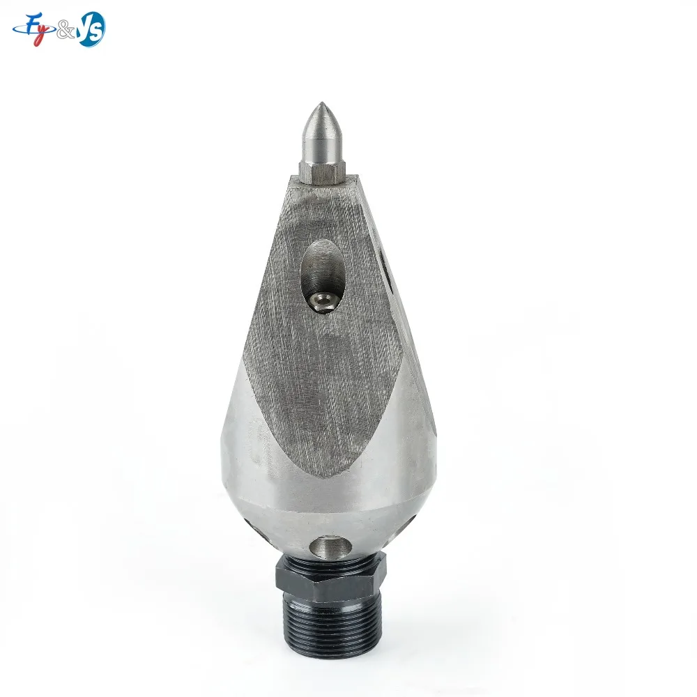 Spike Tip Sewer Nozzle Stainless Steel High Pressure Self-propelled Drain Cleaning Head for Sewage Pipe Jetting Equipment